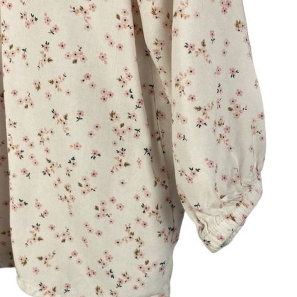 H&M Floral Lace Yoke Long Sleeve Blouse size 2-3 - Picture 4 of 8